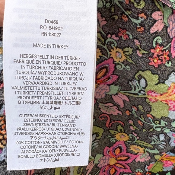 Boden Cotton Black Floral Tiered Maxi Shirt Dress Sz 8R - Picture 12 of 15